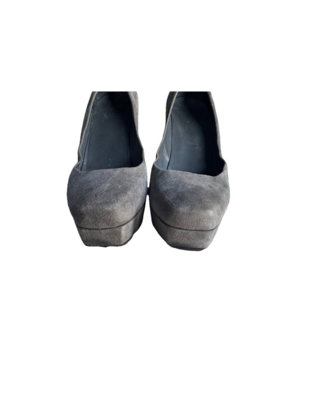 Gucci For Saks 5th Women's Sz 39.5 Gray Suede Square Toe Platform Stiletto Heels - Picture 4 of 13